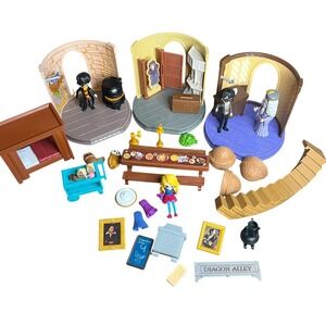 Harry Potter Wizarding World Magical Minis Playset Lot Dumbledore Luna Figures